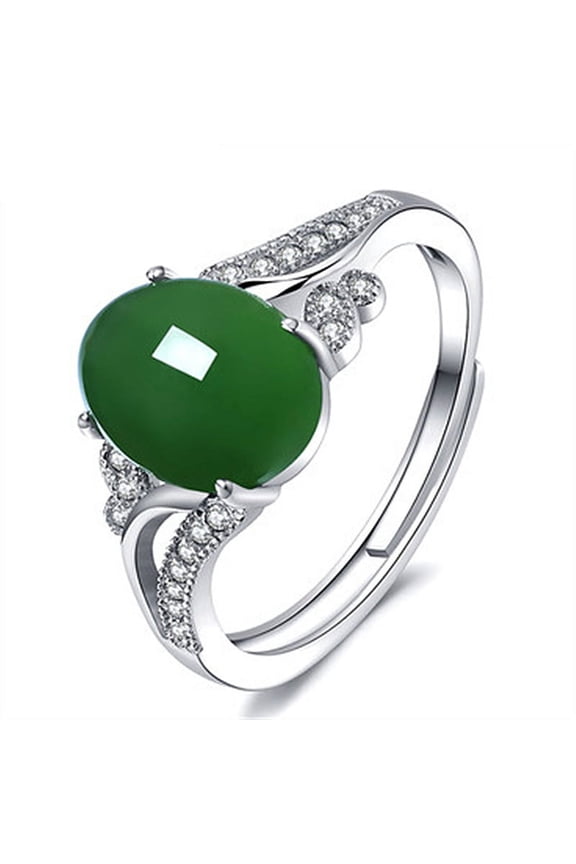 Women Natural Agate Onyx Stone Ring,Platinum Plated Real Genuine Crystal Quartz Gemstone Stone Ring Jewelry