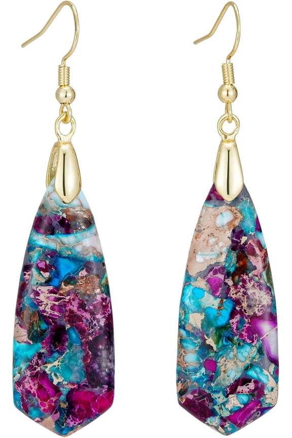 Women Natural Stone Earrings Unique Healing Gemstone Energy Hypoallergenic Lightweight Dangle Drop Earrings Multiple Styles Earrings Jewelry For Birthday Party Gift[Z3135]