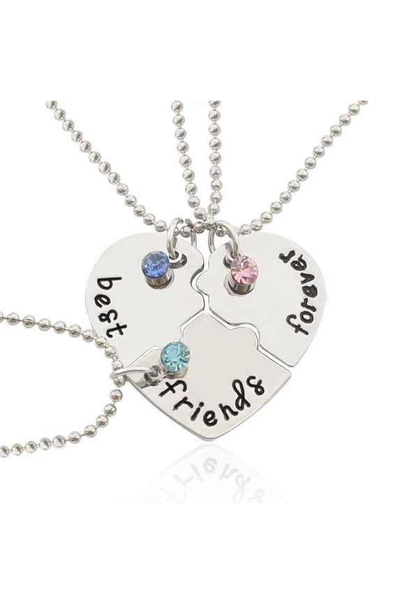 Women Necklac Chain 3 Piece Set Best Friend Friendship Pendan