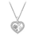 thumbnail image 1 of Women Necklace 14k White Gold Plated CZ Diamond Cross Love Heart Pendant Jewelry, 1 of 6