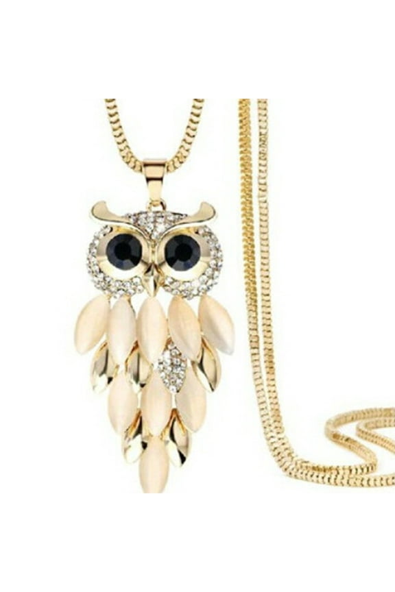Women Necklace Exquisite Rhinestone Owl Pendant Vintage Neck Chain Long Sweater Necklace Accessories Fashion Jewelry