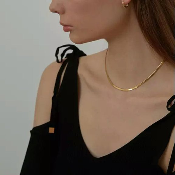 Women Necklace Twist Rope Cable Snake Collar Choker Chain Link Men Unisex Gift