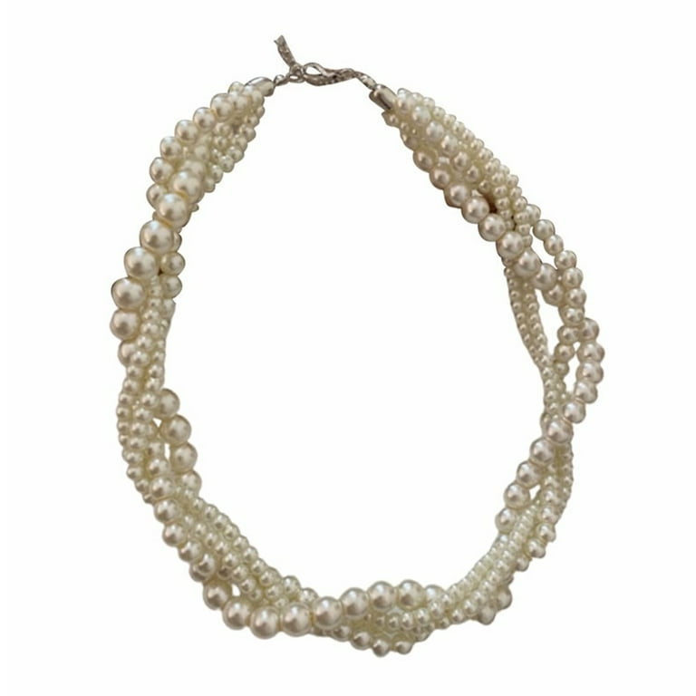 Wholesale Handmade Wire-Wrapped Nest Faux Pearls Necklace by