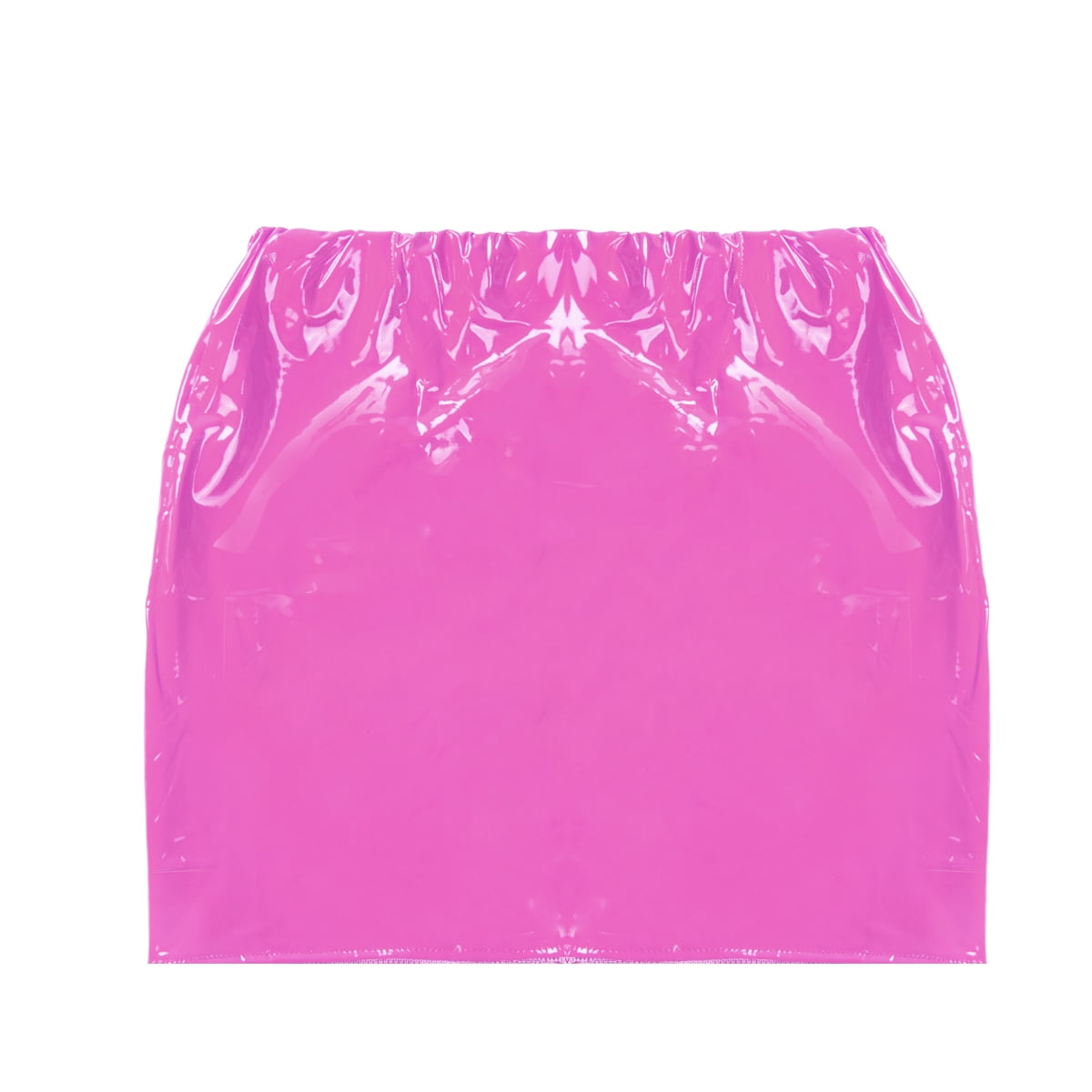 Women Neon Leather Bodycon Mini Skirt Skirts Shiny Liquid Metallic Wet ...