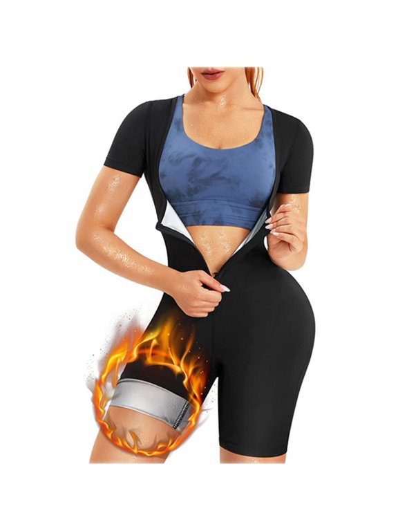 Women Full Body Shaper Neoprene Sauna Suit Sweat Workout Waist Trainer Thighs Slimmer Shapewear Bodysuit