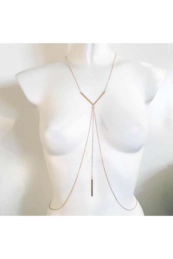 Women New Body Chains Bikini Chest Chain Harness Jewelry Charm Necklaces Chain For Women Fashion Body Jewelry