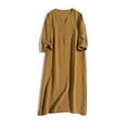 thumbnail image 1 of Women New Sleeved Solid Color Button Up Pocket Shirt Trousers Dress Fitted Dresses for Women Casual Summer Sleeveless for Women High Low Dresses Ruched Midi Dress Wrap Dress Long Summer Dresses Women, 1 of 6