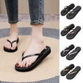 thumbnail image 1 of Women New Summer Flip-flops Thin Strip Fashion Beach SlippersSilver qILAKOG Size 8.5, 1 of 8