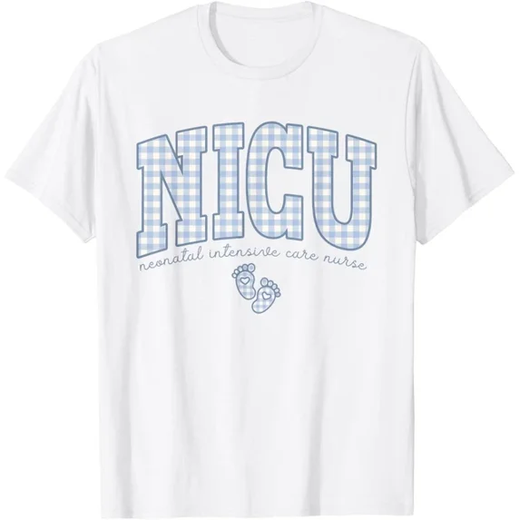 Women Nicu Neonatal Intensive Care Nurse Nicu Nurse Gingham T-Shirt Unisex S-5XL Hot Trending Shirt, Vintage Birthday Gift