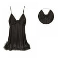 thumbnail image 1 of Women Nightgown Chemises Lace Modal Sleepwear V-Neck Full Slip Sleep Dress, 1 of 6