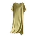 thumbnail image 1 of Women Nightgown New Soft Nightgowns for Women Built-in-Bra Sleepshirt Loose Crewneck Short Sleeve Comfy Sleepwear Nightshirt Green One Size, 1 of 5