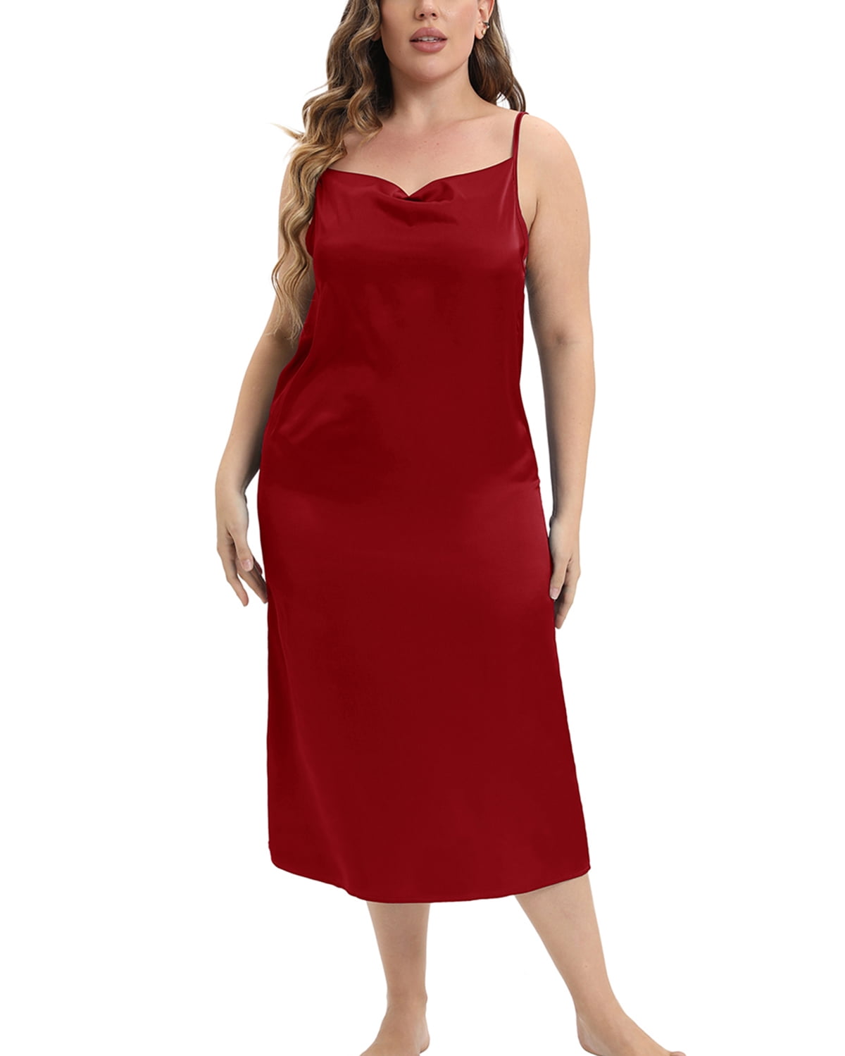 plus size long slips for maxi dresses Womens 2024 Casual Sleeveless Sundress Plus Size Loose Plain Long Summer Beach Maxi Dress with Pockets Turquoise M