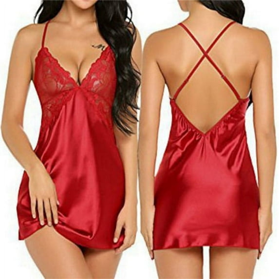 Women Nightgowns Satin Lace Sleepwear Nightwear Pyjama Home Clothing Sleepwear