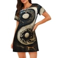 thumbnail image 1 of Women Nightgowns Short Sleeve Night Gowns Sleep Shirt Nightshirt Sleepwear, Round Cool Art Oriental Symbol, 1 of 7