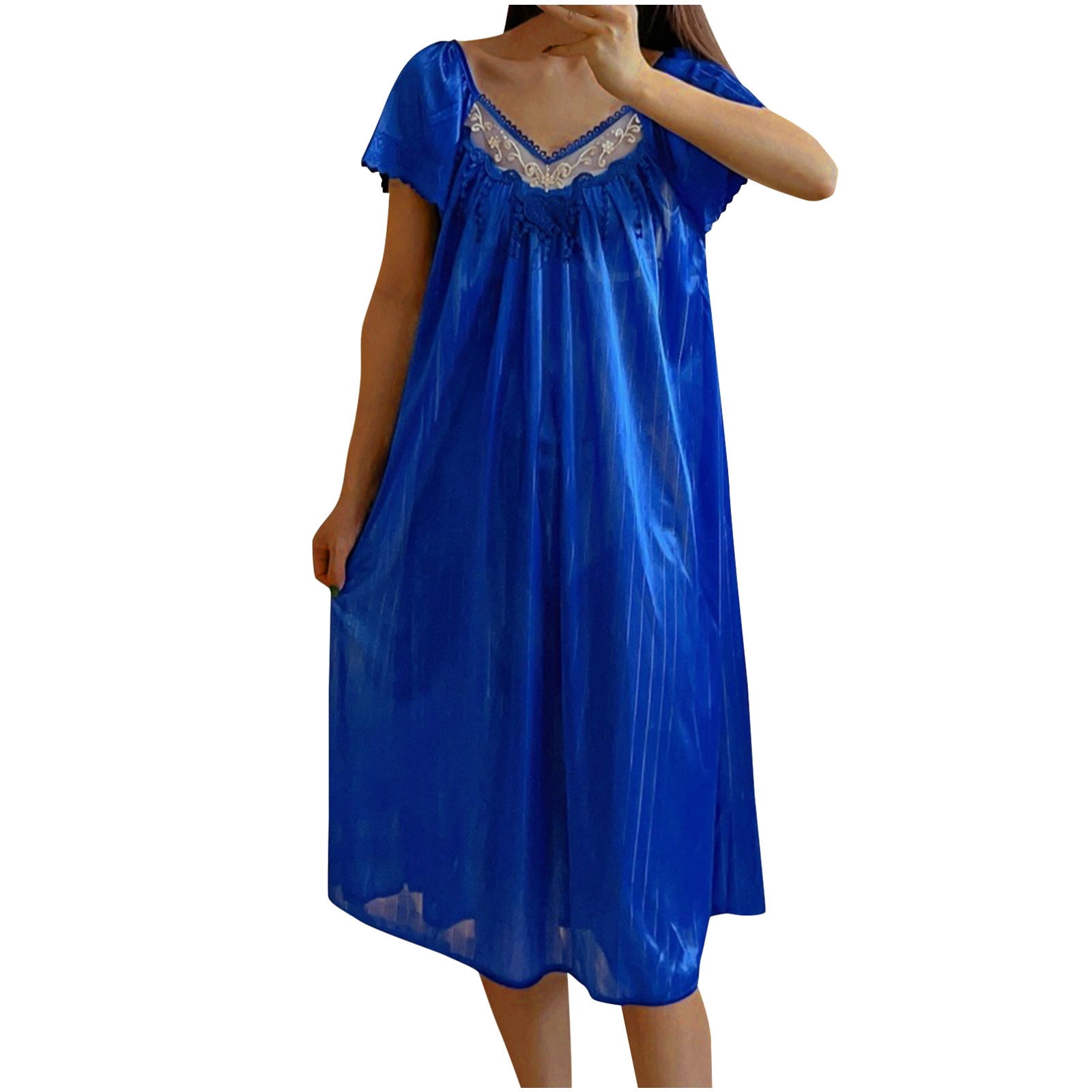 women-nightgowns-soft-silk-satin-short-sleeves-comfy-ladies-nightdress