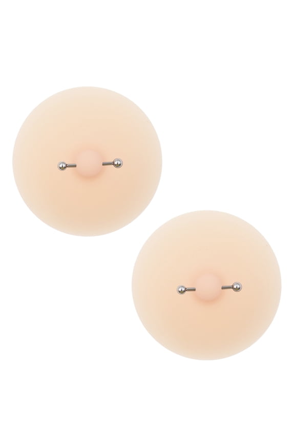 Women Nipple Covers Pasties with Faux Piercing Lingerie Reusable Breast Sticker Adhesive Sticky Bra Intimates Accessies