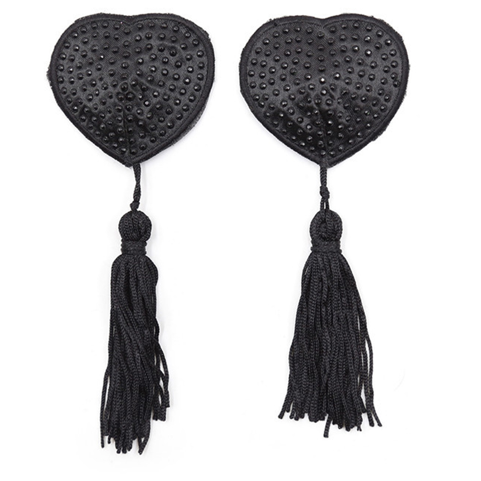 Women Nipple Pasties Covers Rhinestones Heart Shape Reusable Raves Party Breast Stickers Bra Pads Petals with Tassels