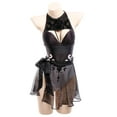 thumbnail image 1 of Women No.2 Type 2B Bikini Beach Bodysuit Swimsuit Set Halter Swimwear Lace Up Bathing Suit with Veil Dress, 1 of 6