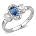 thumbnail image 1 of Women No Plating Stainless Steel Ring with Synthetic in London Blue - Size 9, 1 of 1