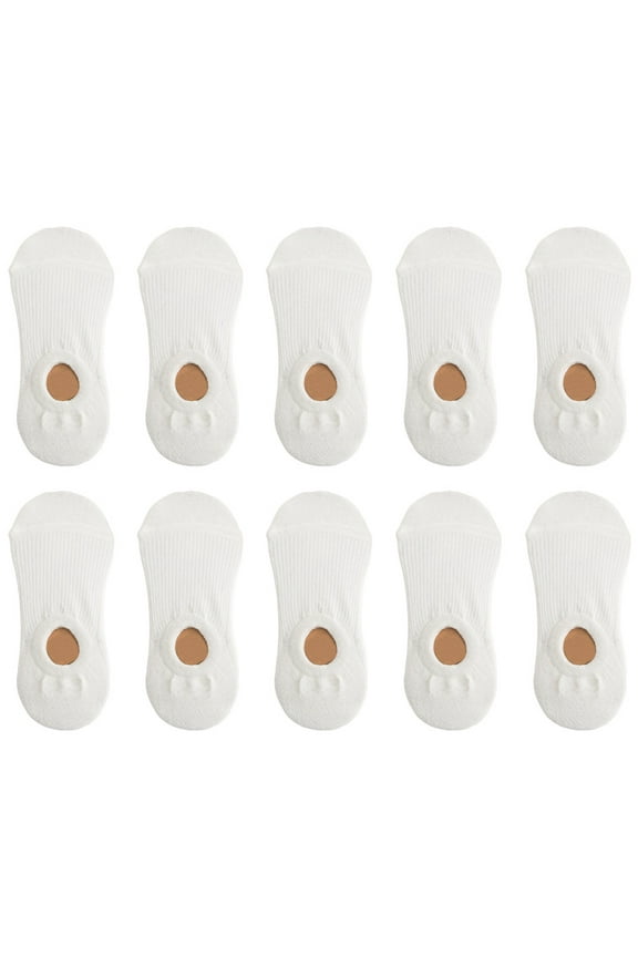 Women No Show Socks Low Cut Anti-slid Athletic Running Novelty Casual Invisible Liner Socks,white，G41828