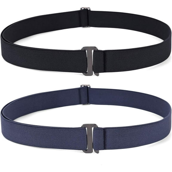 Women No Show Stretch Belt Invisible Elastic Web Strap Belt with Flat Buckle for Jeans Pants Dresses