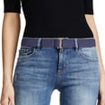 thumbnail image 1 of Women No Show Stretch Belt Invisible Elastic Web Strap Belt with Flat Buckle for Jeans Pants Dresses, 1 of 7