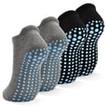 thumbnail image 1 of Tphon Women Non Slip Socks, 4 Pairs Yoga Pilates Anti Skid Socks Woman Hospital Gripper Socks Size 5-12, 1 of 5