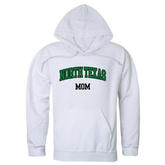 Women North Texas Mean Green Mom Hoodie, White - Small