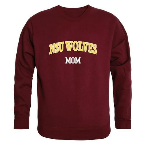 Women Northern State University Wolves Mom Crewneck Fleece, Maroon - Medium