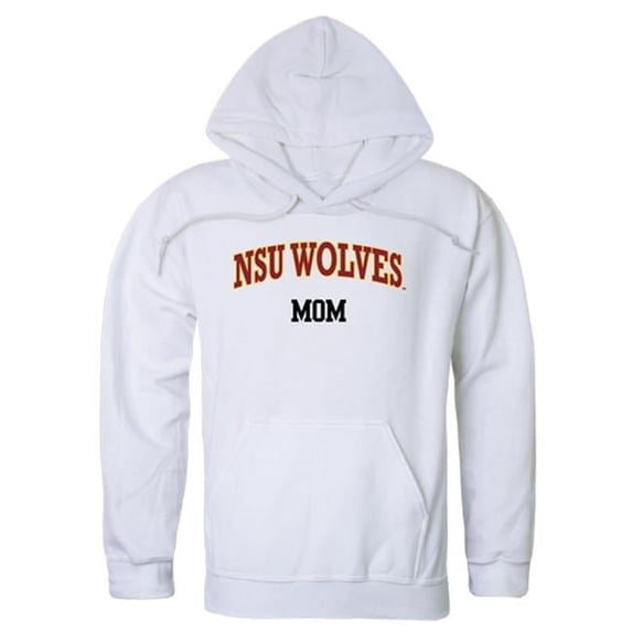 Women Northern State University Wolves Mom Hoodie, White - 2XL