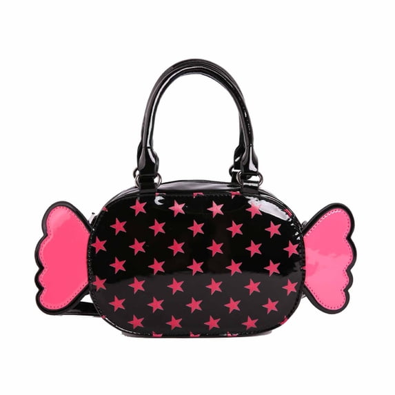 Women Novelty Candy Shaped Polka Dot Handbag, Glossy Faux Leather Mini Crossbody Purse With Dual Carrying Straps, Cute Unique Shoulder Bag For Party Daily Street Outfit Multiple Sweet Colors