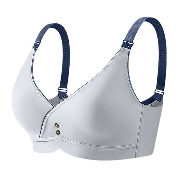 Women Nursing Bra No Underwire Maternity Underwear Thin Open Button Bra
