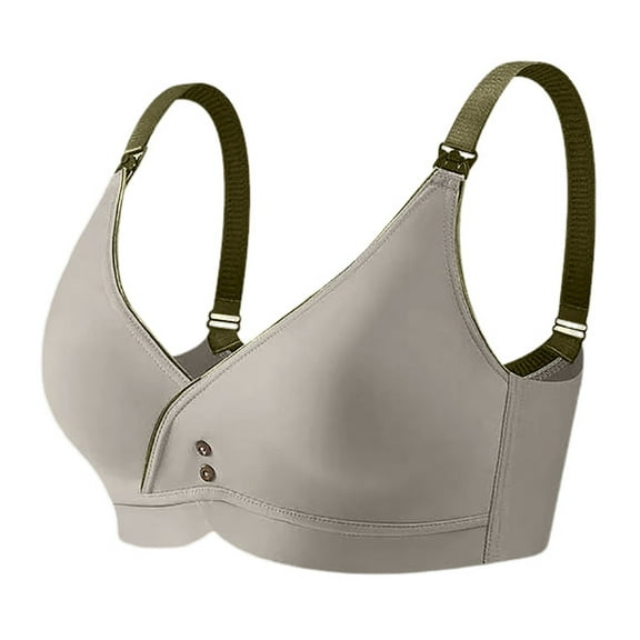Women Nursing Bra No Underwire - Maternity Underwear, Thin Open Button Design, Nylon/Spandex, Sizes 34-42, Comfortable for Daily Use