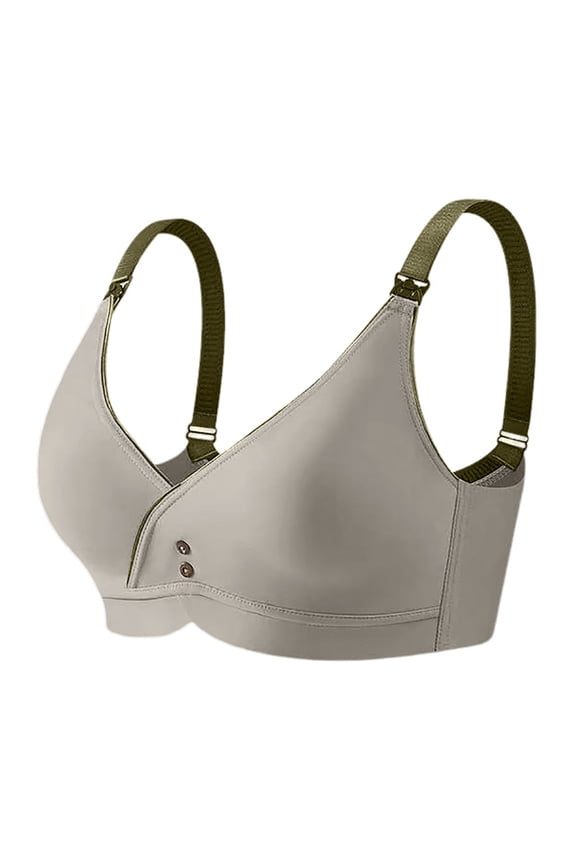 Women Nursing Bra No Underwire - Maternity Underwear, Thin Open Button Design, Nylon/Spandex, Sizes 34-42, Comfortable for Daily Use