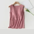 thumbnail image 1 of Women Nursing Tank Tops With Chest Sleeveless Maternity Tops Double Layer Breastfeeding and Postpartum Tees Round Neck Pregnancy Blouse Watermelon Red M, 1 of 3