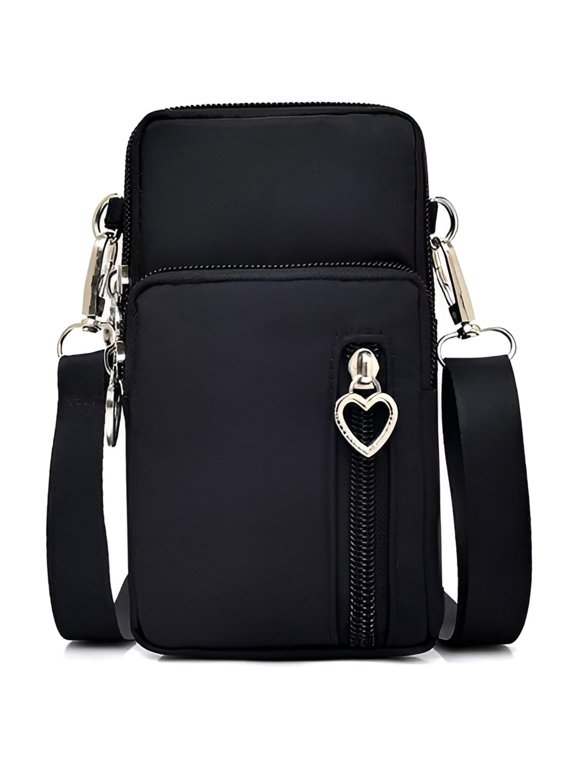 Women Nylon Cell Phone Purse Travel Crossbody Bag Wristband Sport Armband Wallet for Galaxy S10 Plus S9 Plus A50 A7 J7 Prime J7 V J7 Pro J4, Moto G7 Z4 Z3 G6 E5 Play, HTC U12 Plus, OnePlus 6T