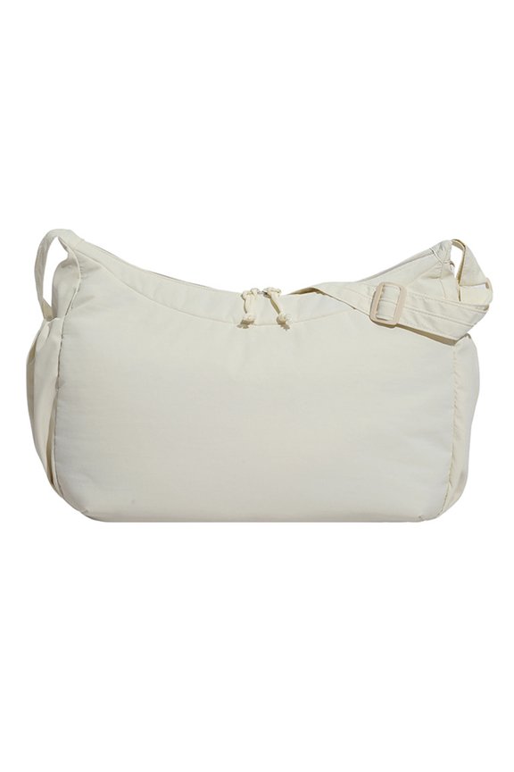 Women Nylon Crescent Shoulder Bag Solid Color Slouchy Dumpling Purse Large Capacity Zipper Underarm Purses for Travel Shopping Work Daily Use (White)