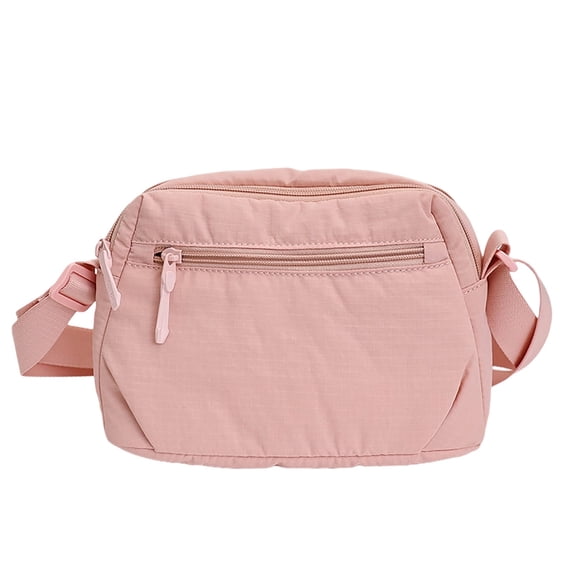 Women Nylon Crossbody Bag Casual Multi-Zipper Shoulder Bag Lightweight Multi-Pocket Daily Small Crossbody Purse For Outdoor Shopping Travel
