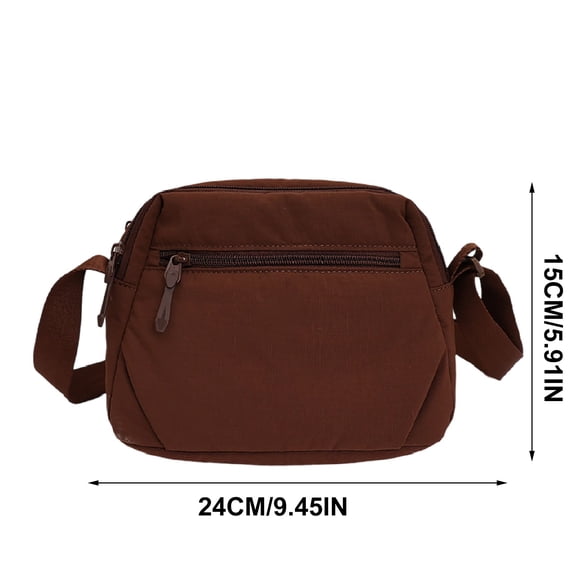 Women Nylon Crossbody Bag Casual Multi-Zipper Shoulder Bag Lightweight Multi-Pocket Daily Small Crossbody Purse For Outdoor Shopping Travel