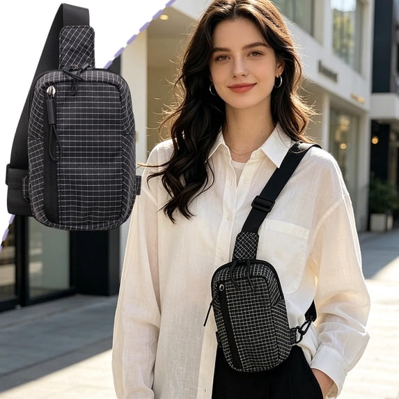 Women Nylon Crossbody Bag Sling Waist Pack Lightweight Chest Bag for Outdoor Travel Daily Use