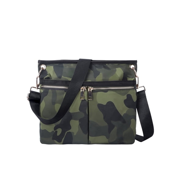 Women Nylon Casual Crossbody Handbag Lightweight Multi-Pocket Shoulder Bag