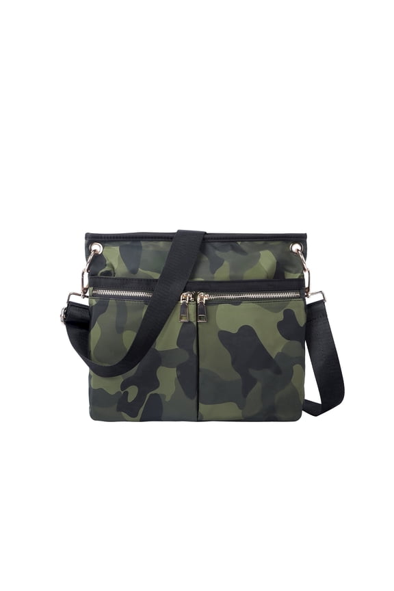 Women Nylon Casual Crossbody Handbag Lightweight Multi-Pocket Shoulder Bag