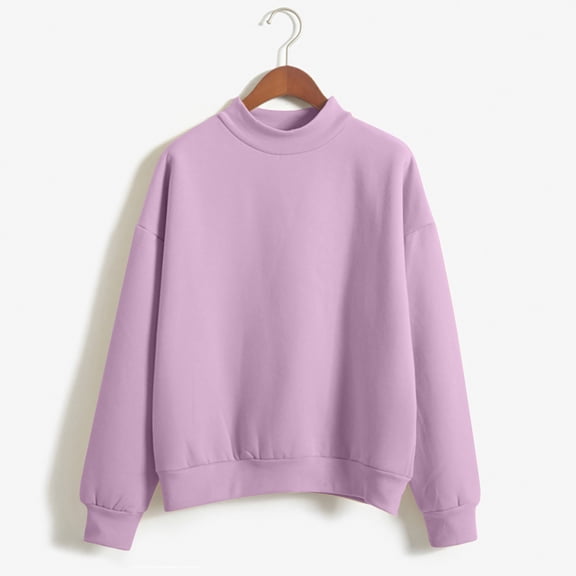 Women O Neck Solid Color Turtleneck Long Sleeve Plus Velvet Sweatshirt Blank Top Lace Long Sleeve Top plus plus Size Spaghetti Strap Top plus Size Women Clothes 4x plus Size Women Fall Tops Women