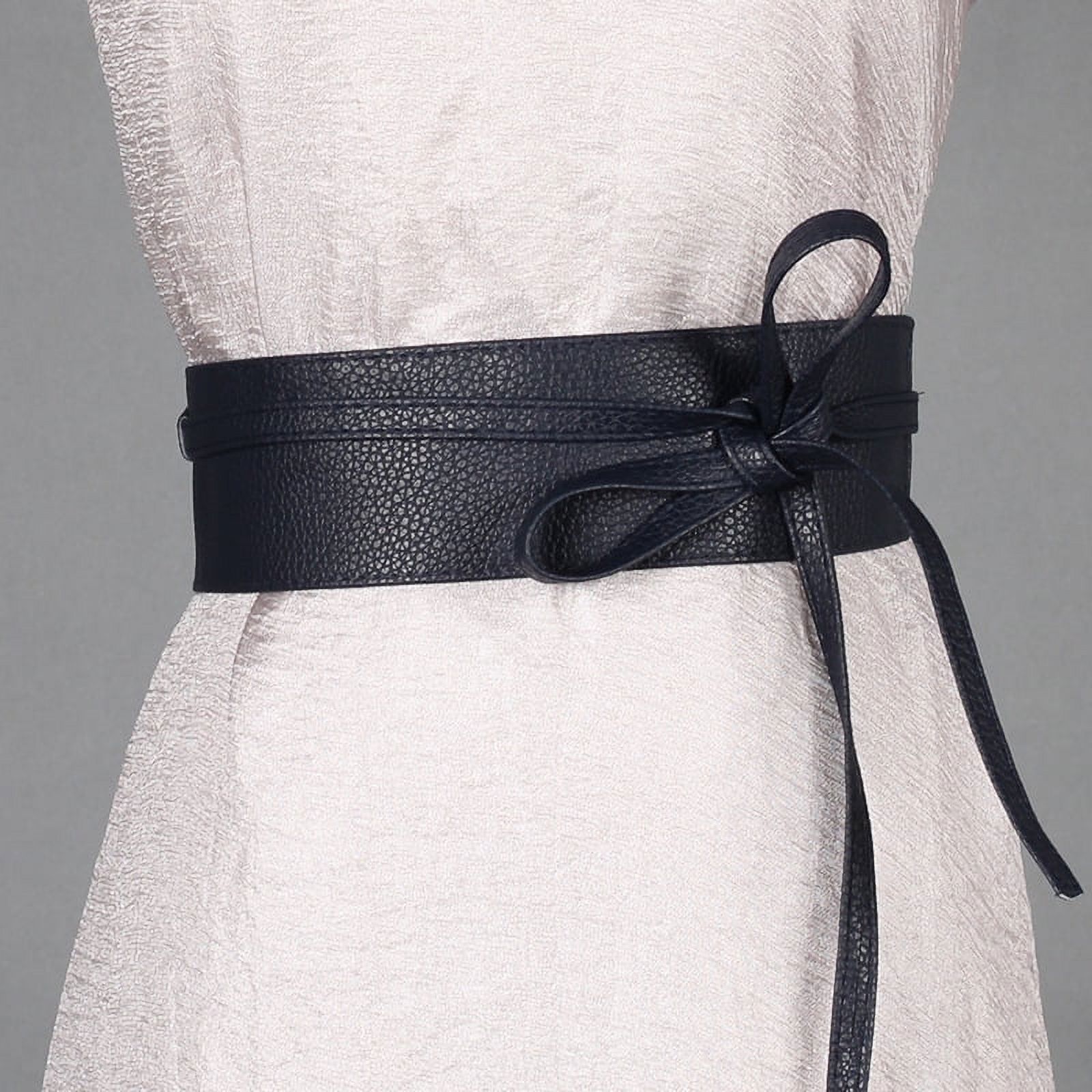 Soft Faux Leather Obi Style Wide Wrap Around Bowknot Waist Belt *NEW* Women Obi Waist Belt Faux Leather Wide Wrap Around Bowknot  main image 2