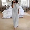 thumbnail image 1 of Women Off-Shoulder Batwing Sleeve Maxi Dress Solid Color Loose Lounge Nightdress Casual Comfy Sleepwear Gray L, 1 of 5