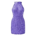 thumbnail image 1 of Women Off Shoulder Dress Sparkly Purple Dress Formal Dress Womens Fall Dresses, 1 of 4