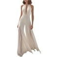thumbnail image 1 of Women Off Shoulder Lace Sleeveless Ladies Party Evening Dresses Bodycon Wide Leg Jumpsuits Rompers, 1 of 8