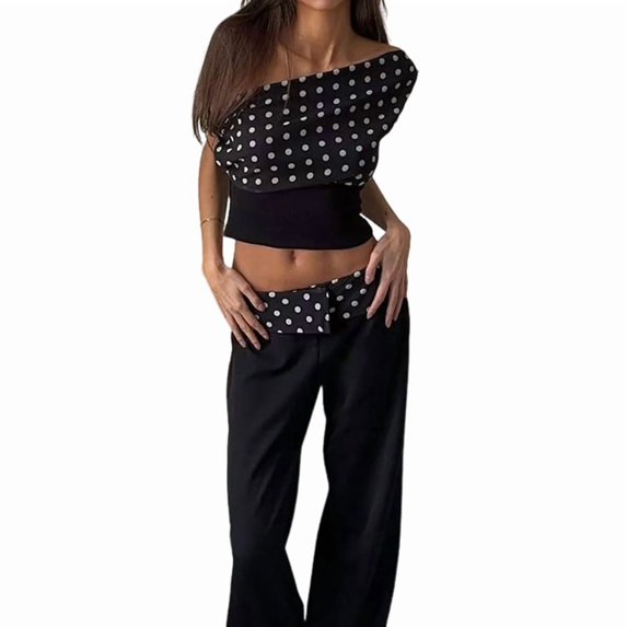 Women Off Shoulder Tops Sleeveless Shirts Y2K Going Out Crop Tank Top Black S