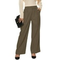 thumbnail image 1 of Women Office Wide High Waist Pants Loose Fit Elastic Waist Pleated Front Trousers for Work Casual, 1 of 5