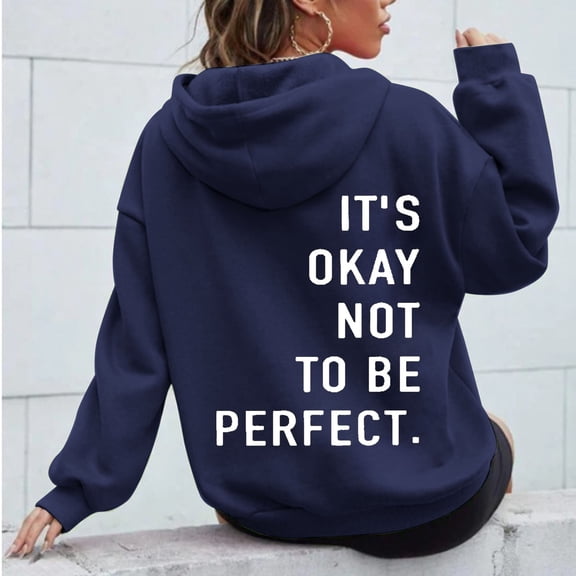 Women It's Ok Not To Be Mental Health Hoodie Long Zipper Sweaters Sweater Zip up Zipper Front Hoodies Casual Womens Sweat Shirts Casual Pullover Womens Sports Hoodie Zip up Hoodie Lightweight Hoodie